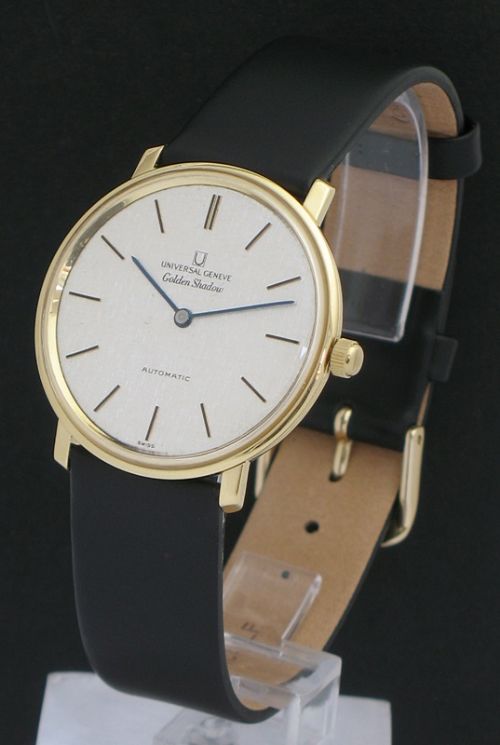 fig 5. INCREDIBLY RARE SOLID 18CT UNIVERSAL GENEVE GOLDEN SHADOW AUTOMATIC MICROROTOR POLEROUTER MENS WATCH