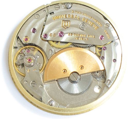 fig 8. INCREDIBLY RARE SOLID 18CT UNIVERSAL GENEVE GOLDEN SHADOW AUTOMATIC MICROROTOR POLEROUTER MENS WATCH