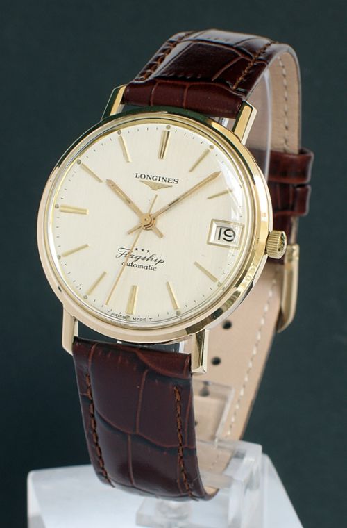 Superb Original Solid 9ct Gold Longines Flagship Automatic Mens Watch with Original Box