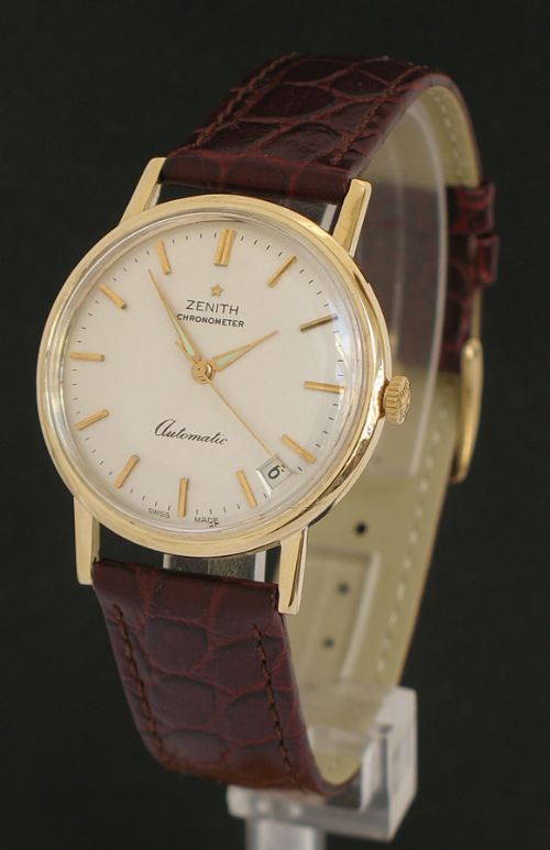Stunning Solid 9ct Gold Zenith Chronometer Automatic 30 Jewel Mens Watch