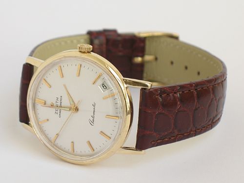 fig 6. STUNNING SOLID 9CT GOLD ZENITH CHRONOMETER AUTOMATIC 30 JEWEL MENS WATCH