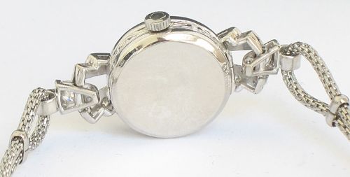 fig 3. VERY PRETTY OMEGA PLATINUM AND DIAMOND LADIES COCKTAIL WATCH C1950