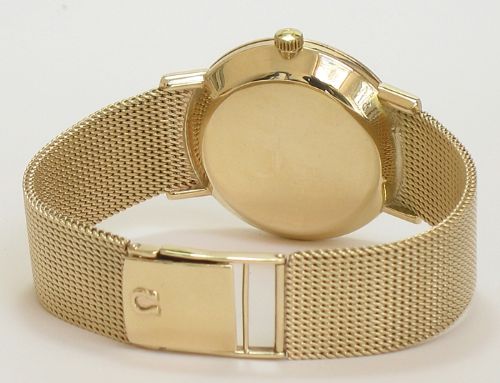 fig 7. STUNNING SOLID 9CT GOLD OMEGA DE VILLE AUTOMATIC WITH DATE MENS WATCH WITH ORIGINAL BOX