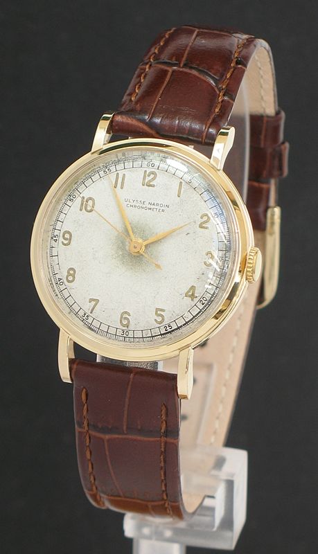Extremely Rare Solid 9ct Gold Ulysse Nardin Chronometer Mens Watch C1955
