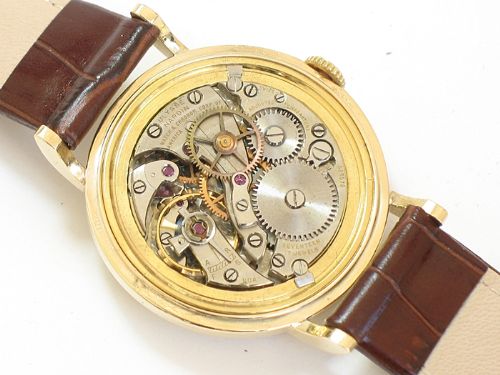 fig 5. EXTREMELY RARE SOLID 9CT GOLD ULYSSE NARDIN CHRONOMETER MENS WATCH C1955
