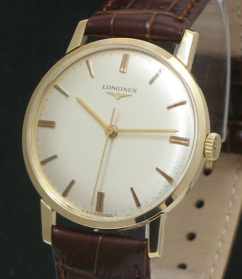 fig 1. STUNNING ORIGINAL SOLID 9CT GOLD LONGINES 6942 HF MENS WATCH