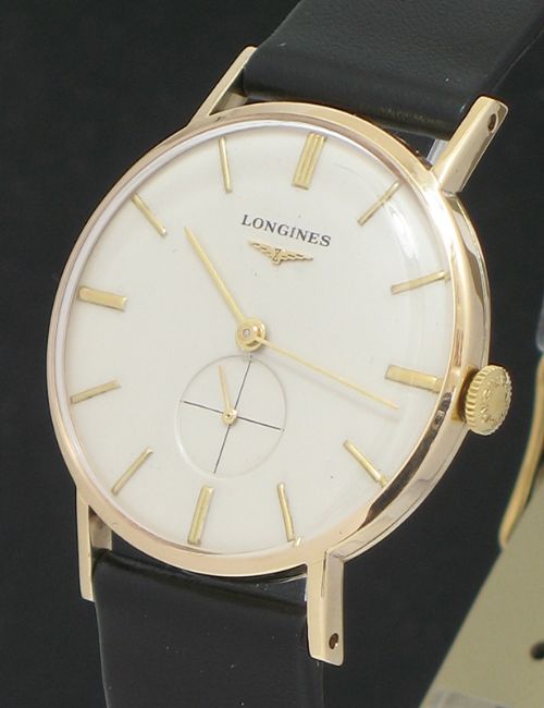 fig 2. ORIGINAL LONGINES SOLID 9CT GOLD MENS DRESS WATCH