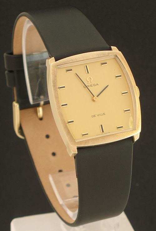 fig 1. RARE ORIGINAL SOLID 9CT GOLD OMEGA DE VILLE ART DECO MENS WATCH