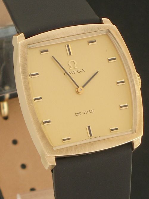 fig 4. RARE ORIGINAL SOLID 9CT GOLD OMEGA DE VILLE ART DECO MENS WATCH