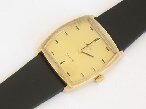 fig 6. RARE ORIGINAL SOLID 9CT GOLD OMEGA DE VILLE ART DECO MENS WATCH