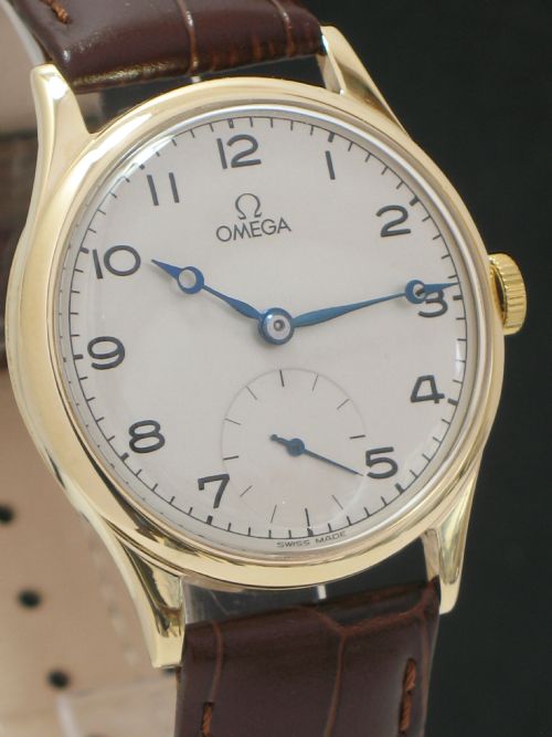 fig 4. OUTSTANDING SOLID 9CT GOLD OMEGA 30T2 MENS WATCH C1948
