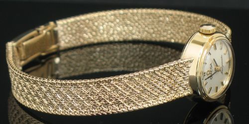 fig 4. BEAUTIFUL SOLID 9CT GOLD OMEGA LADYMATIC AUTOMATIC LADIES COCKTAIL WATCH