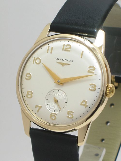 fig 1. SUPERB SOLID 9CT GOLD LONGINES SLIMLINE DRESS WATCH