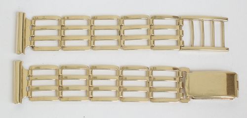 fig 1. WONDERFUL SOLID 9CT GOLD MENS WATCH BRACELET OR STRAP C1958