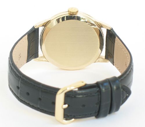 fig 4. INCREDIBLE SOLID 9CT GOLD OMEGA GENEVE TWO TONE DIAL MENS WATCH WITH BOX C1955