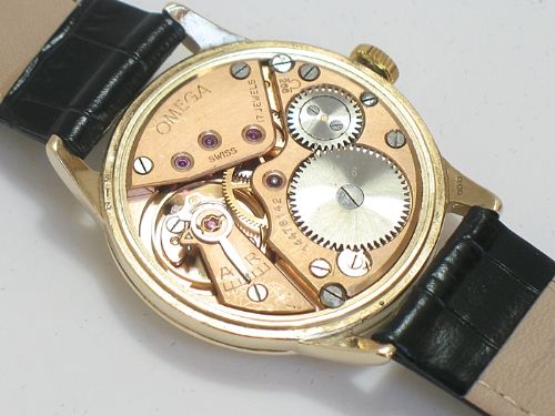 fig 5. INCREDIBLE SOLID 9CT GOLD OMEGA GENEVE TWO TONE DIAL MENS WATCH WITH BOX C1955