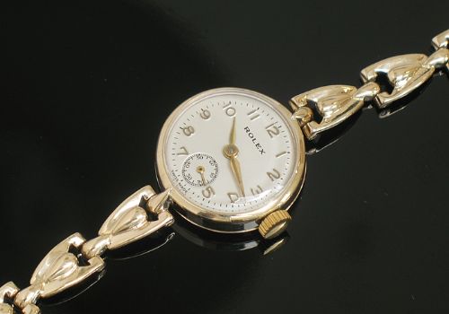 fig 2. STUNNING SOLID 9CT GOLD ROLEX LADIES COCKTAIL WATCH C1956