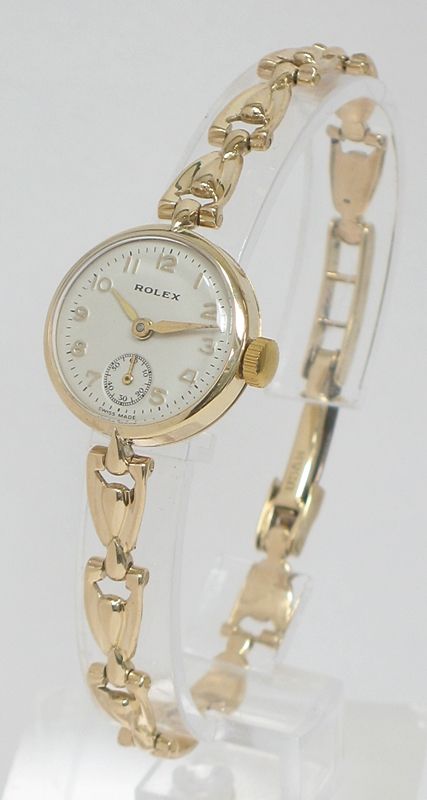fig 6. STUNNING SOLID 9CT GOLD ROLEX LADIES COCKTAIL WATCH C1956
