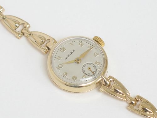 fig 8. STUNNING SOLID 9CT GOLD ROLEX LADIES COCKTAIL WATCH C1956