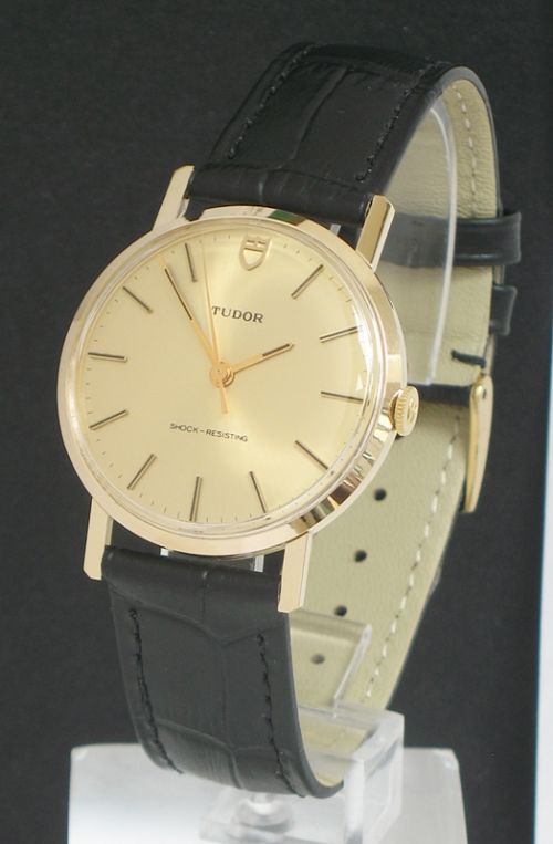 Mint Solid 9ct Gold Rolex Tudor Mens Watch with Original Box