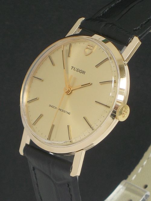 fig 2. MINT SOLID 9CT GOLD ROLEX TUDOR MENS WATCH WITH ORIGINAL BOX