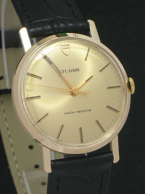 fig 3. MINT SOLID 9CT GOLD ROLEX TUDOR MENS WATCH WITH ORIGINAL BOX