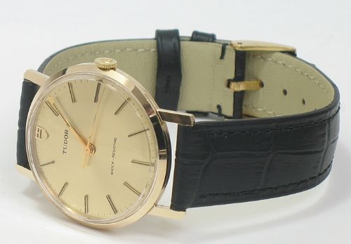 fig 5. MINT SOLID 9CT GOLD ROLEX TUDOR MENS WATCH WITH ORIGINAL BOX
