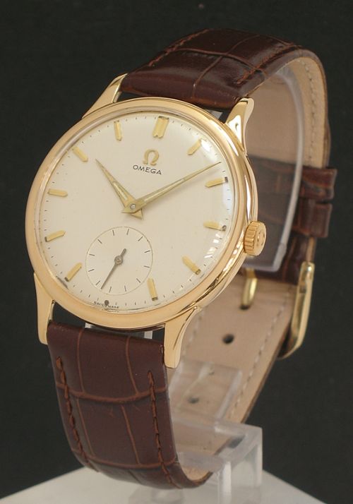 fig 1. COMPLETELY ORIGINAL SOLID 18CT ROSE GOLD OMEGA CALIBRE 269 MENS WATCH