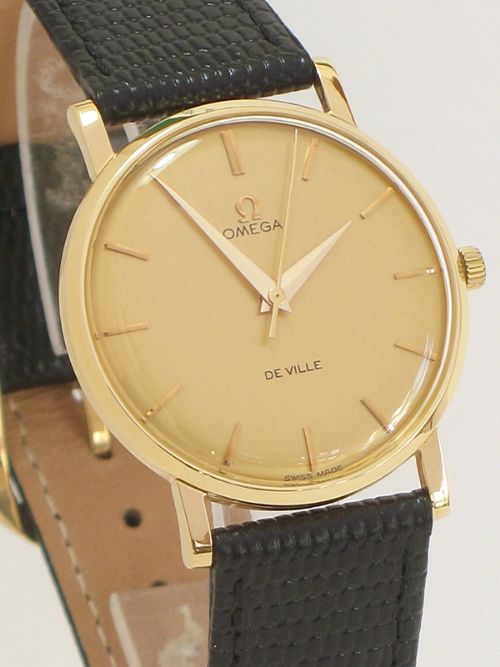 fig 3. STUNNING RARE ORIGINAL SOLID 18CT GOLD OMEGA DE VILLE MENS WATCH
