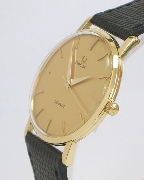 fig 4. STUNNING RARE ORIGINAL SOLID 18CT GOLD OMEGA DE VILLE MENS WATCH