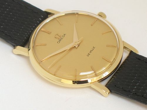 fig 5. STUNNING RARE ORIGINAL SOLID 18CT GOLD OMEGA DE VILLE MENS WATCH