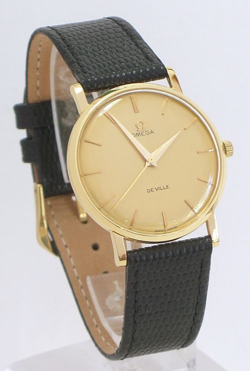 fig 1. STUNNING RARE ORIGINAL SOLID 18CT GOLD OMEGA DE VILLE MENS WATCH