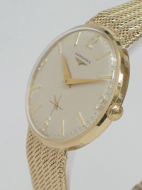 fig 4. SUPERB ORIGINAL SOLID 9CT GOLD LONGINES CALIBRE 370 MENS WATCH WITH BOX