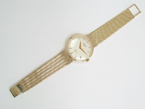 fig 5. SUPERB ORIGINAL SOLID 9CT GOLD LONGINES CALIBRE 370 MENS WATCH WITH BOX