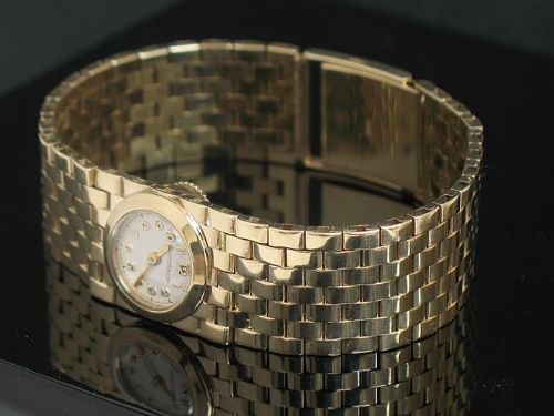 fig 2. AMAZING HEAVY SOLID 9CT GOLD JAEGER-LECOULTRE LADIES BACKWIND COCKTAIL WATCH