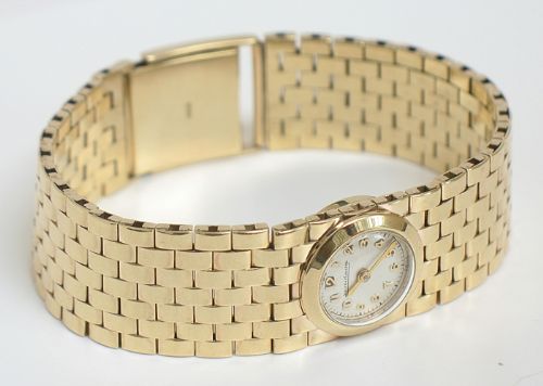 fig 8. AMAZING HEAVY SOLID 9CT GOLD JAEGER-LECOULTRE LADIES BACKWIND COCKTAIL WATCH