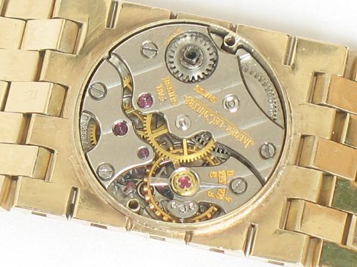 fig 10. AMAZING HEAVY SOLID 9CT GOLD JAEGER-LECOULTRE LADIES BACKWIND COCKTAIL WATCH