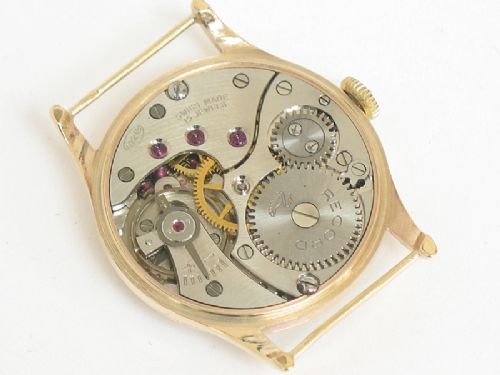 fig 9. SUPERB SOLID 9CT GOLD LONGINES RECORD MENS WATCH