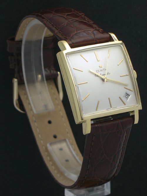 fig 1. EXTREMELY RARE SOLID 18CT 18K ZENITH KENNEDY AUTOMATIC CHRONOMTER 30 JEWEL MENS WATCH