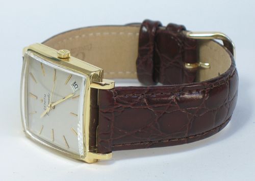 fig 6. EXTREMELY RARE SOLID 18CT 18K ZENITH KENNEDY AUTOMATIC CHRONOMTER 30 JEWEL MENS WATCH
