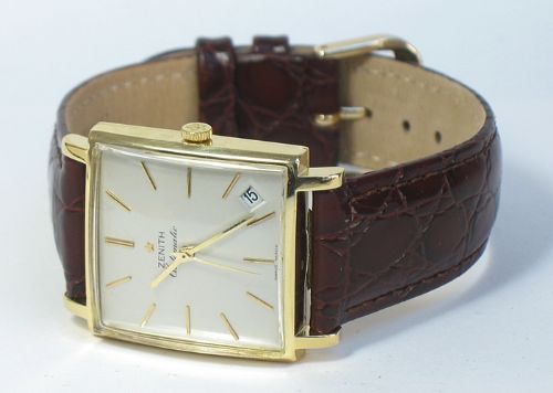 fig 7. EXTREMELY RARE SOLID 18CT 18K ZENITH KENNEDY AUTOMATIC CHRONOMTER 30 JEWEL MENS WATCH