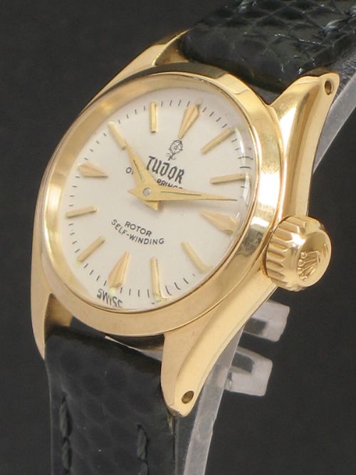 fig 2. STUNNING RARE SOLID 18CT GOLD ROLEX TUDOR OYSTER PRINCESS AUTOMATIC LADIES WATCH