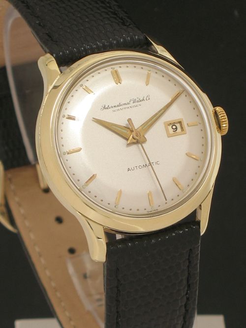 fig 4. RARE SOLID 9CT GOLD IWC INTERNATIONAL WATCH COMPANY CALIBRE 8531 21 JEWEL AUTOMATIC MENS WATCH