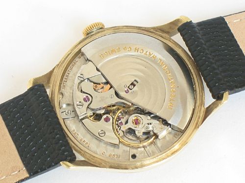 fig 6. RARE SOLID 9CT GOLD IWC INTERNATIONAL WATCH COMPANY CALIBRE 8531 21 JEWEL AUTOMATIC MENS WATCH
