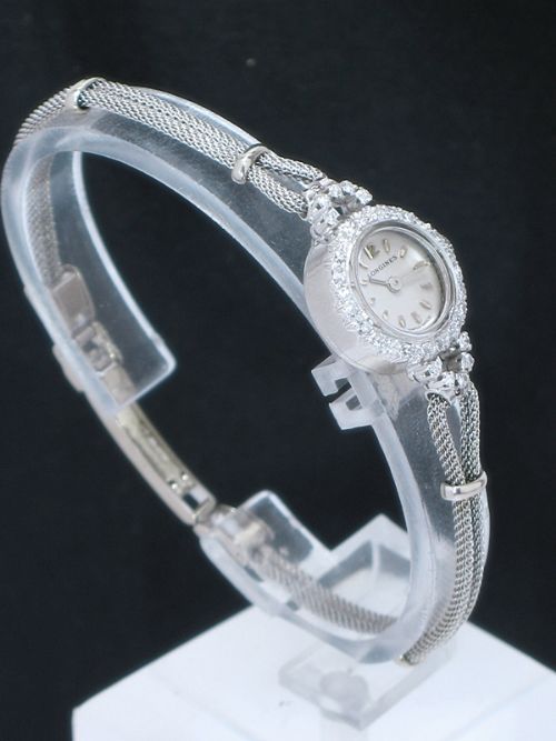 fig 5. VERY PRETTY LONGINES PLATINUM AND DIAMOND LADIES COCKTAIL WATCH