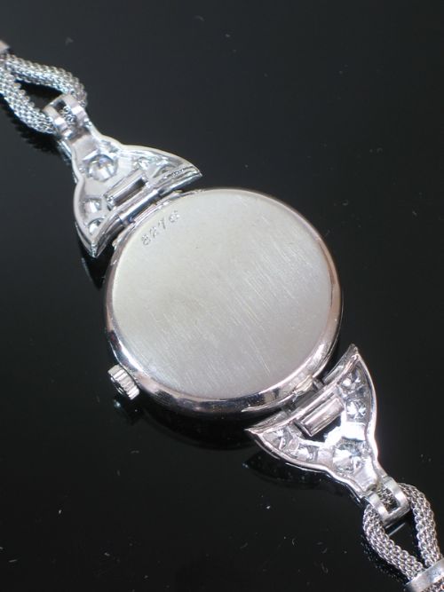 fig 6. BREATHTAKING LARGE PLATINUM AND 3.5CTS DIAMOND OMEGA LADIES COCKTAIL WATCH C1950