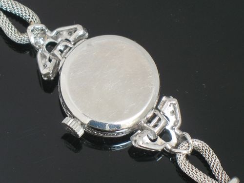 fig 8. VERY PRETTY OMEGA PLATINUM AND DIAMOND LADIES COCKTAIL WATCH