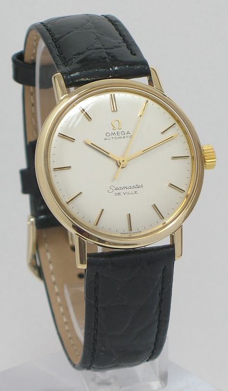 Solid 9ct Gold Omega Seamster De Ville Automatic Mens Watch