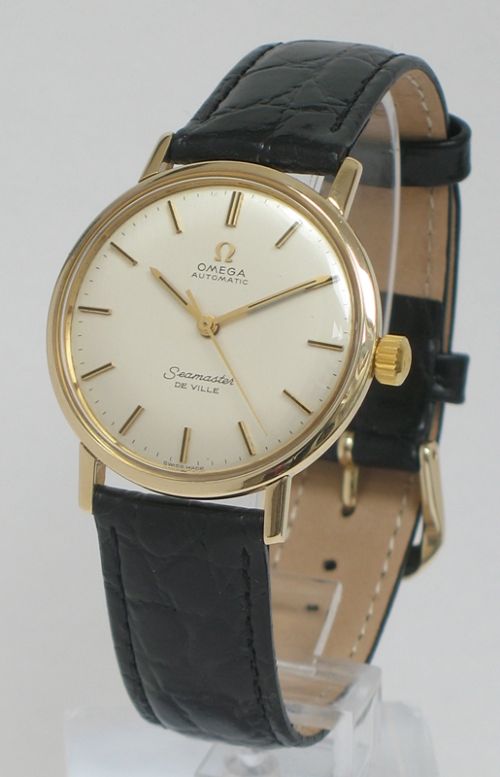 fig 1. SOLID 9CT GOLD OMEGA SEAMSTER DE VILLE AUTOMATIC MENS WATCH