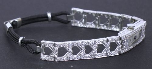 fig 7. GORGEOUS PLATINUM AND 3CTS DIAMOND LONGINES ART DECO LADIES VINTAGE COCKTAIL WATCH C1935